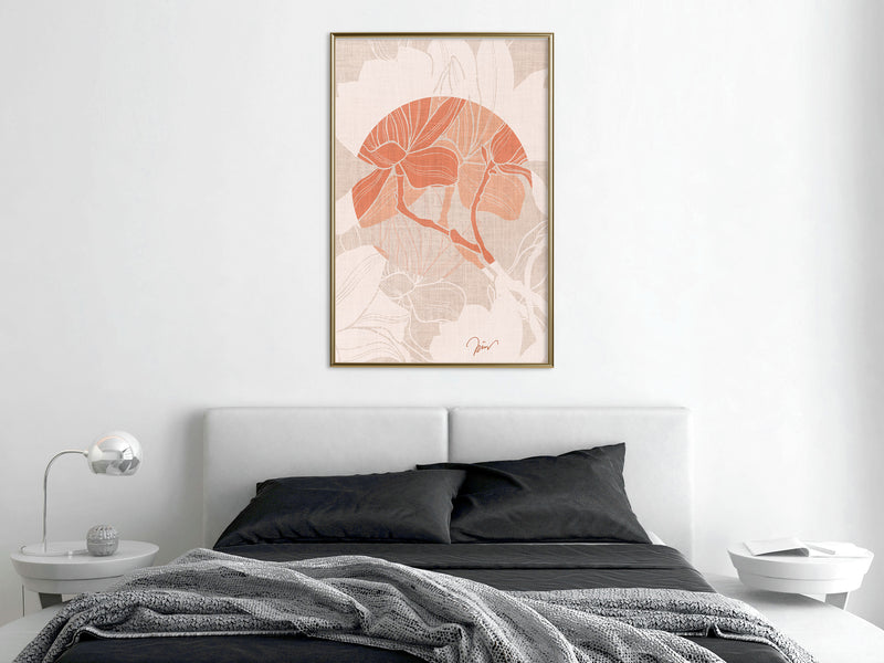 Poster - Flowers on Fabric  - goud