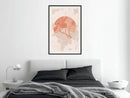 Poster - Flowers on Fabric  - zwart passepartout