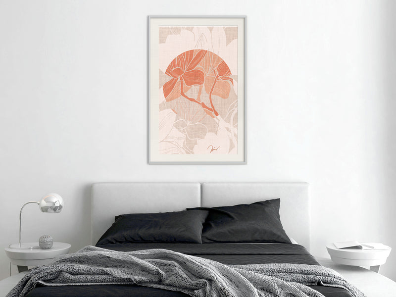 Poster - Flowers on Fabric  - wit passepartout