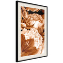 Poster - Peonies in Sepia  - zwart passepartout