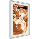 Poster - Peonies in Sepia  - wit passepartout
