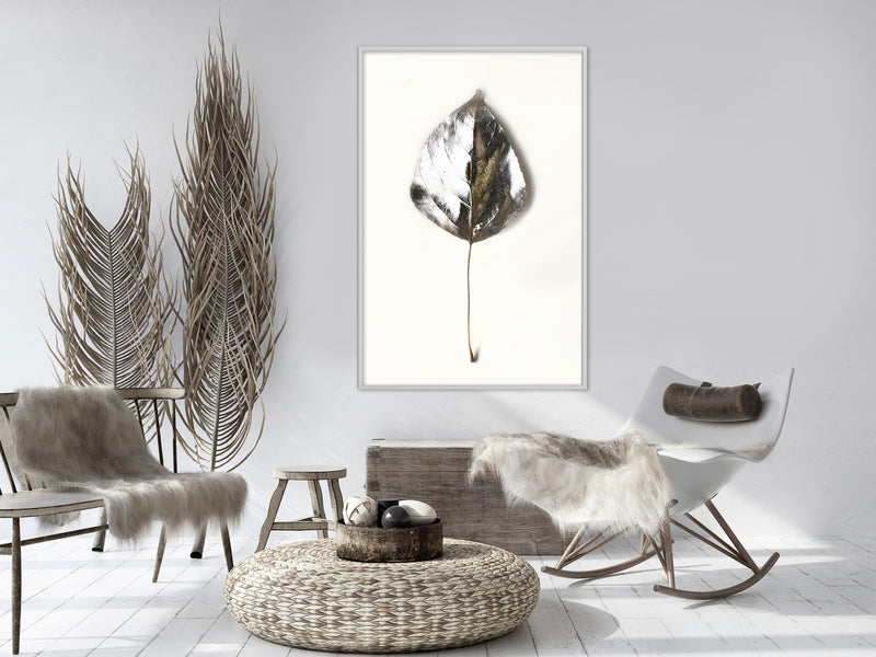 Poster - Silvery Leaf  - wit