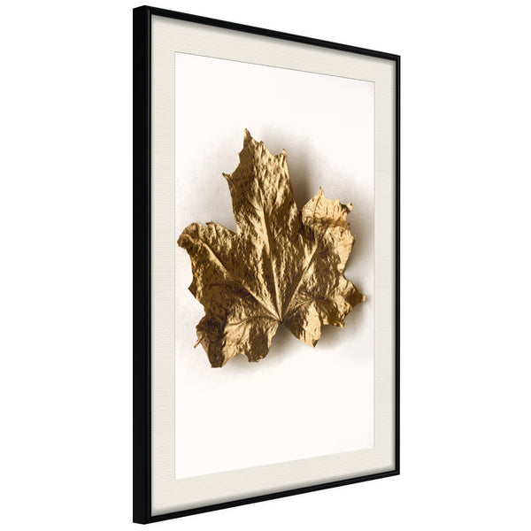 Poster - Dried Maple Leaf  - zwart passepartout
