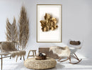 Poster - Dried Maple Leaf  - goud passepartout