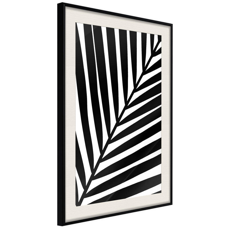 Poster - Black Palm  - zwart passepartout