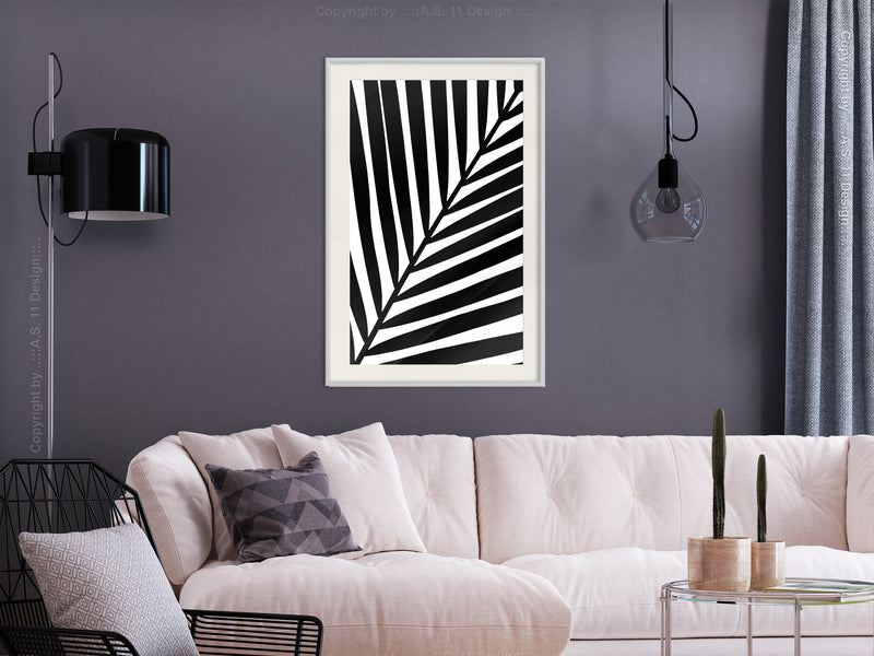 Poster - Black Palm  - wit passepartout