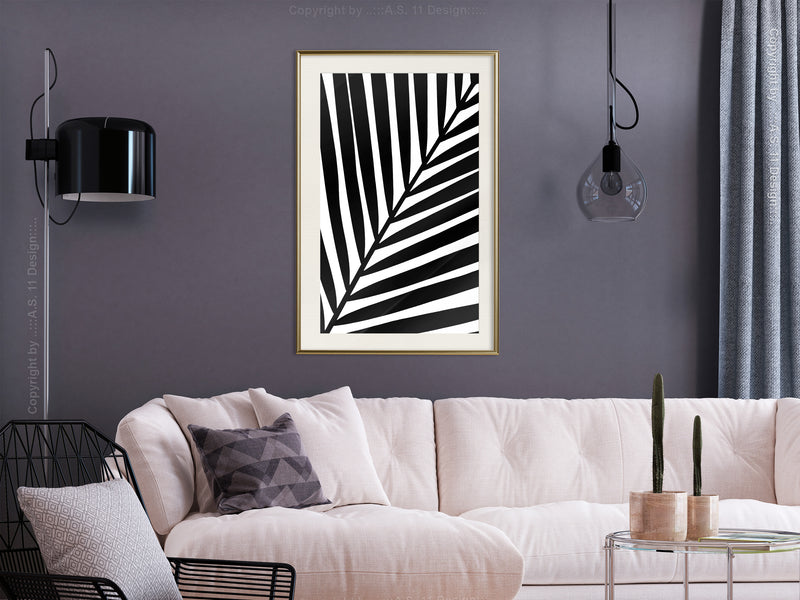 Poster - Black Palm  - goud passepartout