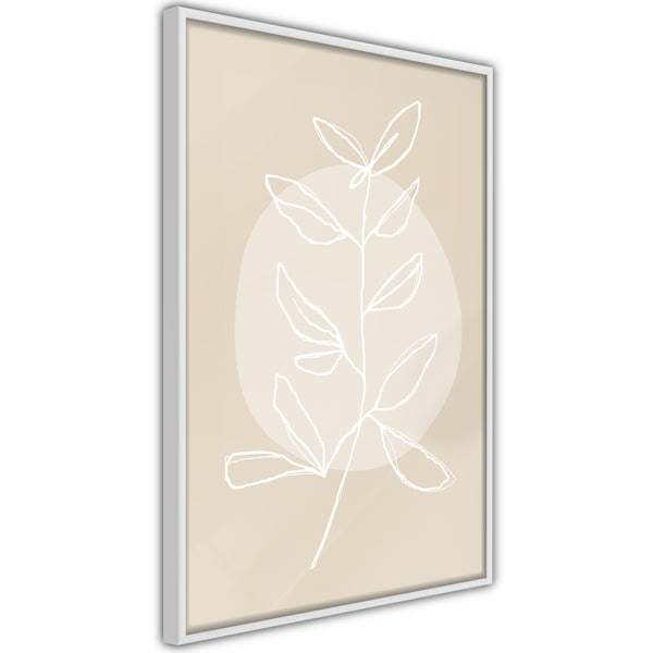 Poster - Pastel Plant  - wit
