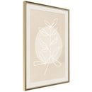 Poster - Pastel Plant  - goud passepartout