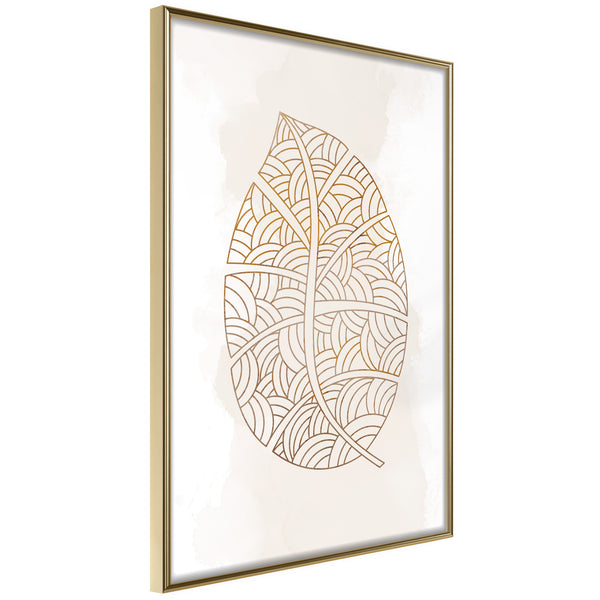 Poster - Leaf Veins  - goud