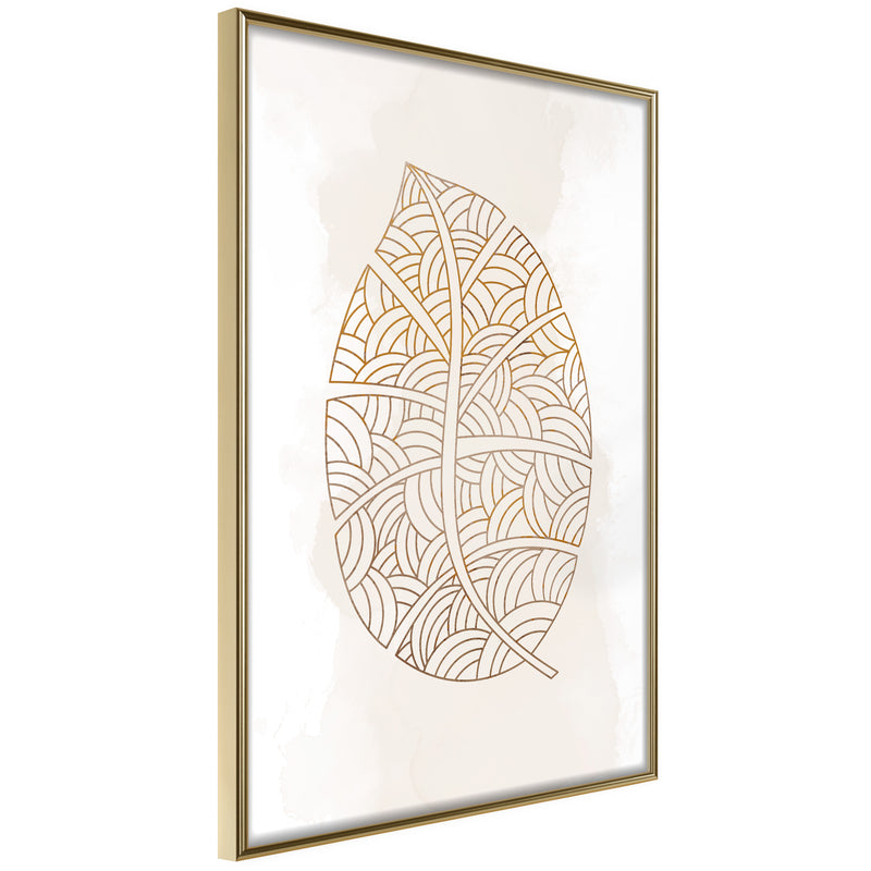 Poster - Leaf Veins  - goud