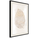 Poster - Leaf Veins  - zwart passepartout