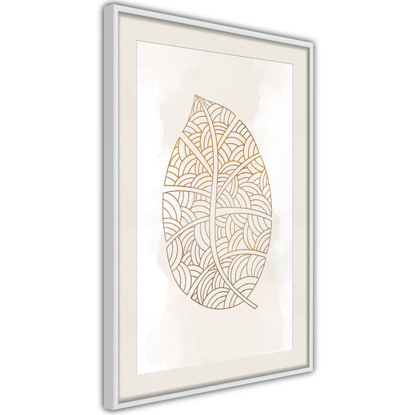 Poster - Leaf Veins  - wit passepartout