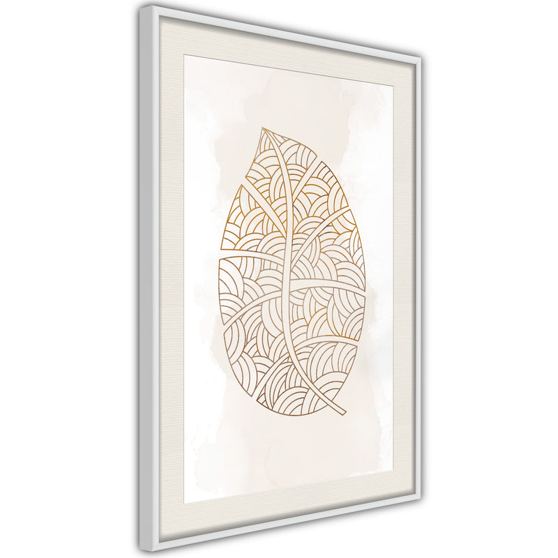 Poster - Leaf Veins  - wit passepartout