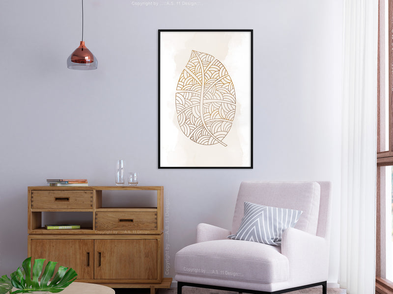 Poster - Leaf Veins  - zwart