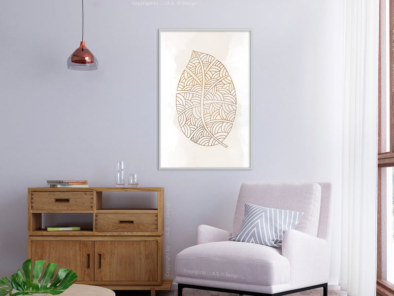 Poster - Leaf Veins  - wit