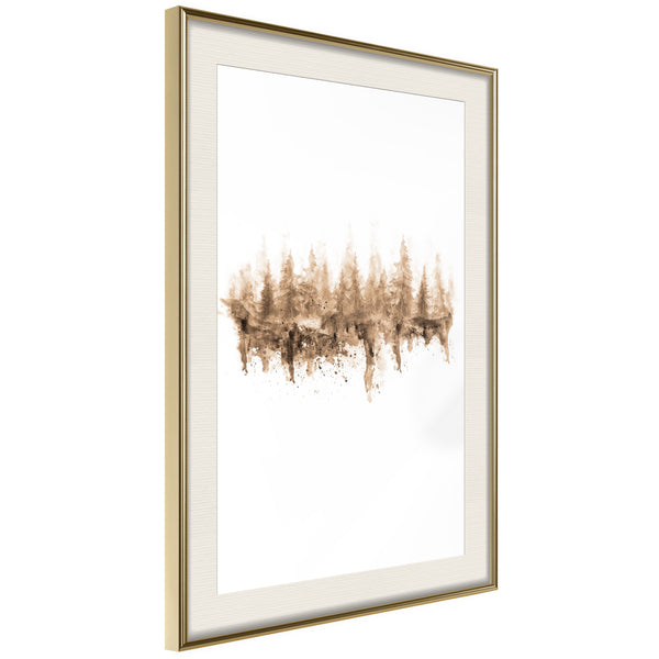 Poster - Reflection in Water  - goud passepartout