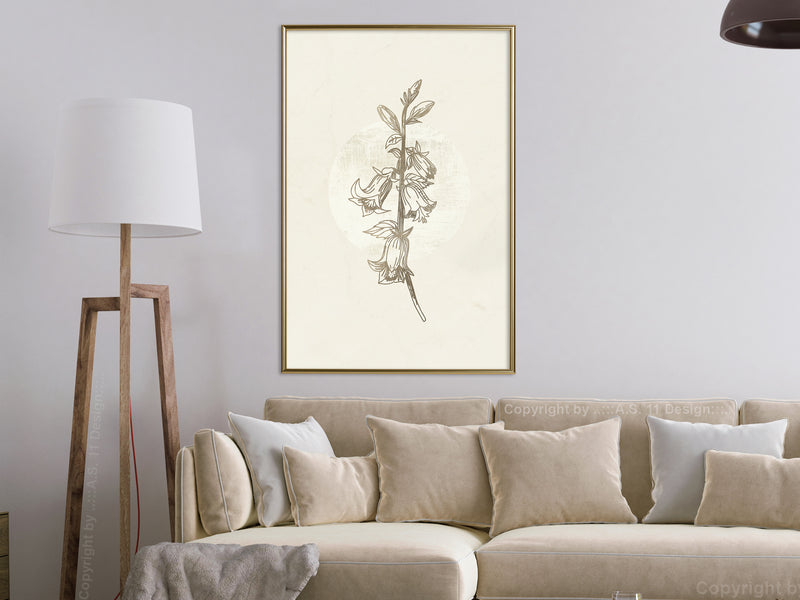 Poster - Beige Campanula  - goud