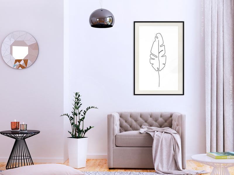 Poster - Drawn with One Line  - zwart passepartout