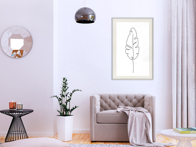 Poster - Drawn with One Line  - wit passepartout