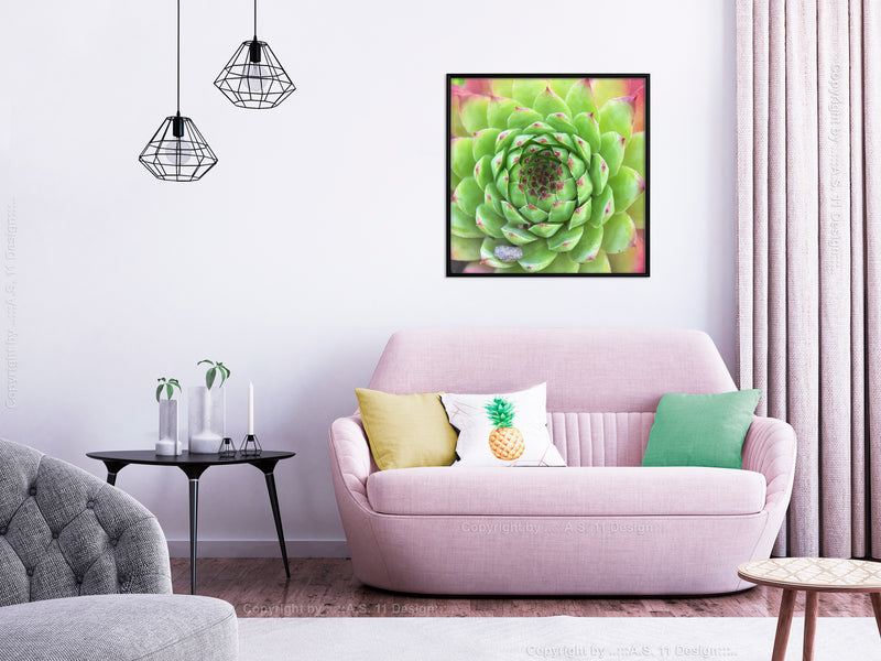 Poster - Stone Rose (Square)  - zwart