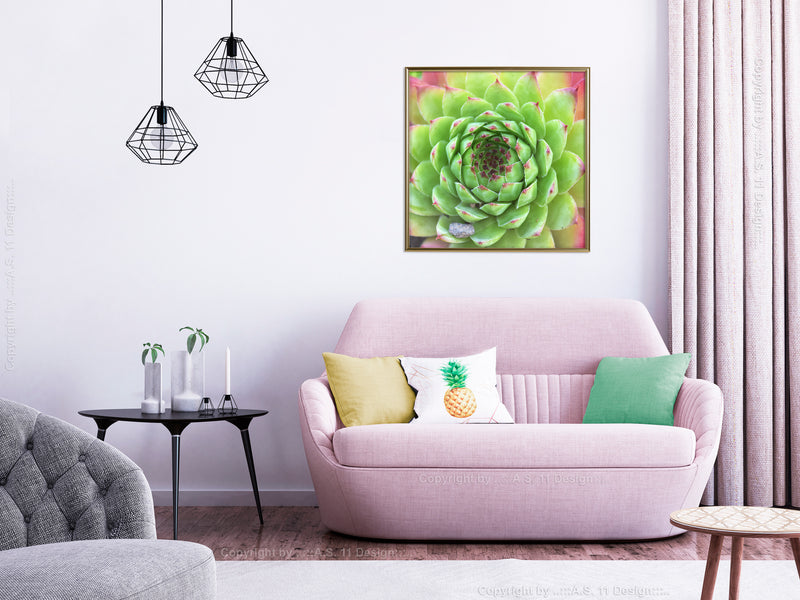 Poster - Stone Rose (Square)  - goud