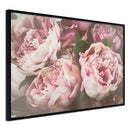 Poster - Pastel Peonies  - zwart