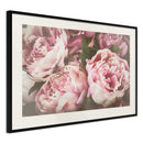 Poster - Pastel Peonies  - zwart passepartout