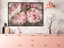 Poster - Pastel Peonies  - zwart