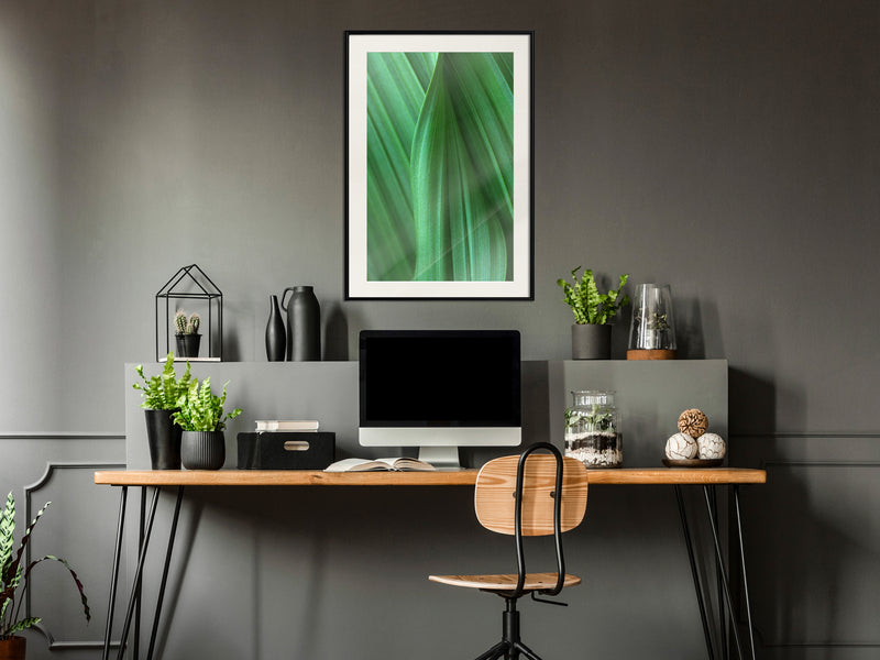 Poster - Leaf Structure  - zwart passepartout
