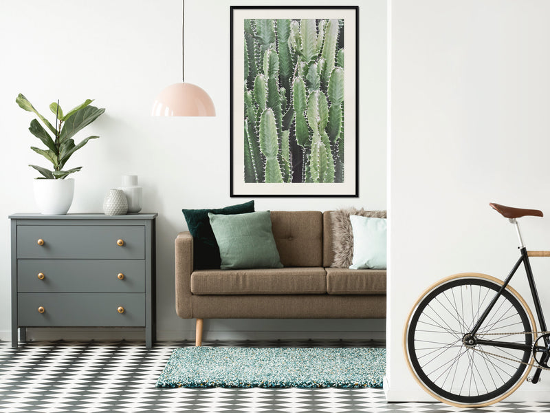 Poster - Cactus Plantation  - zwart passepartout