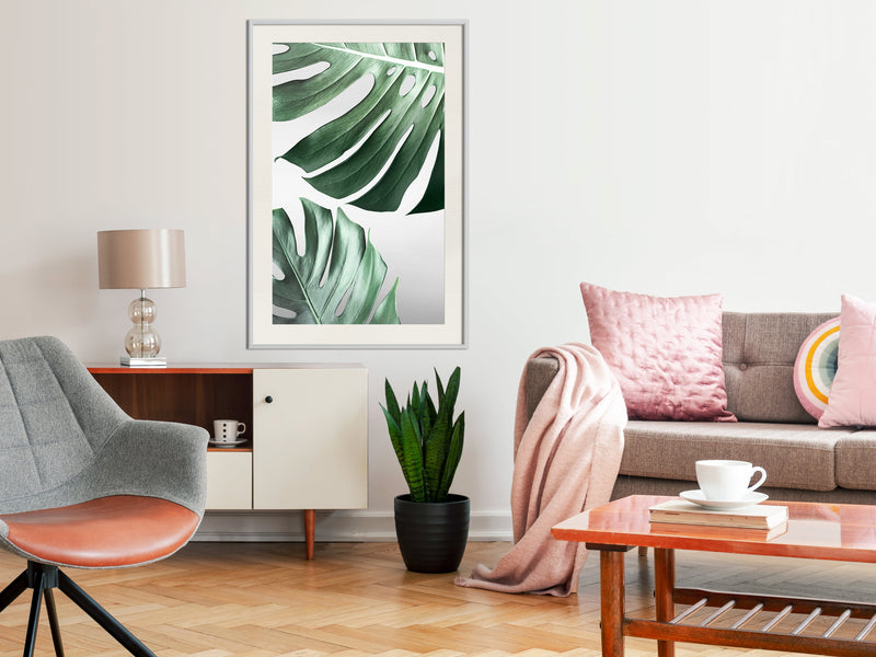 Poster - Leaves Like Swiss Cheese  - wit passepartout
