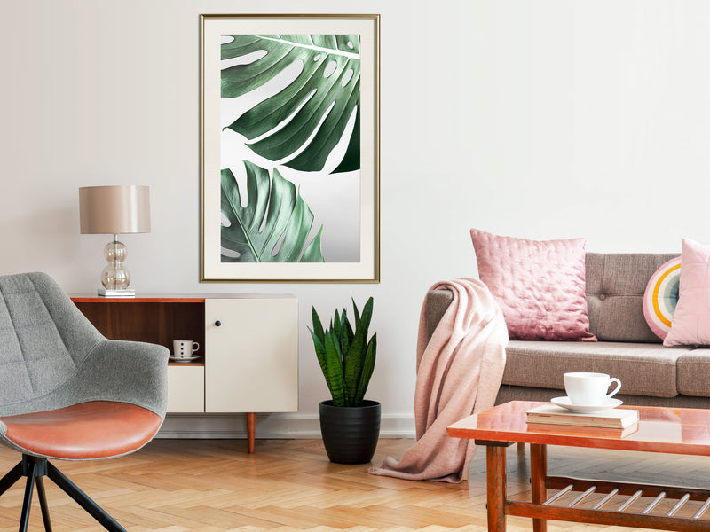 Poster - Leaves Like Swiss Cheese  - goud passepartout