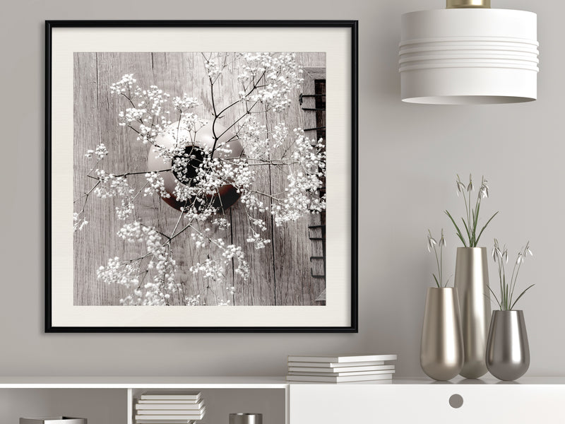 Poster - Reminiscence of Spring (Square)  - zwart passepartout