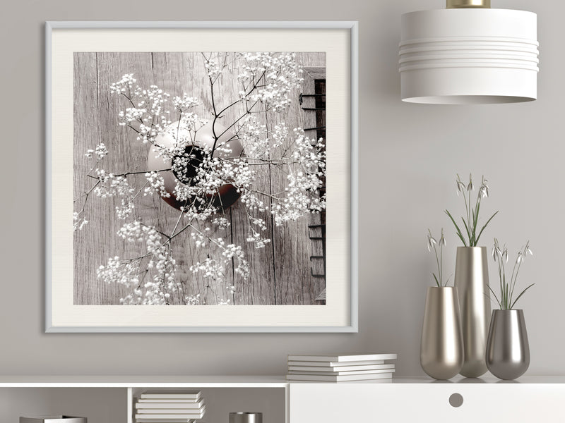 Poster - Reminiscence of Spring (Square)  - wit passepartout