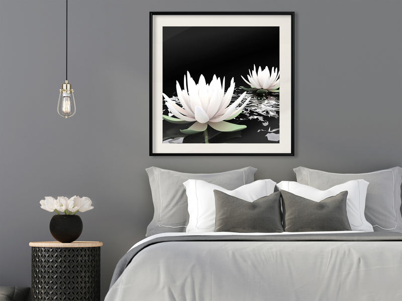 Poster - Calm on the Water  - zwart passepartout