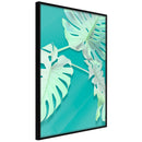Poster - Teal Monstera  - zwart