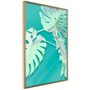 Poster - Teal Monstera  - goud