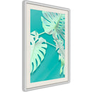 Poster - Teal Monstera  - wit passepartout