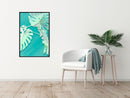 Poster - Teal Monstera  - zwart