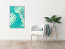 Poster - Teal Monstera  - wit