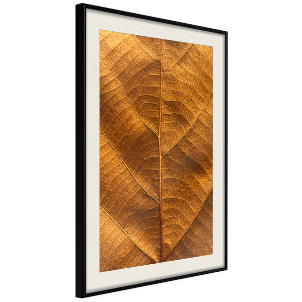 Poster - Golden Veins  - zwart passepartout