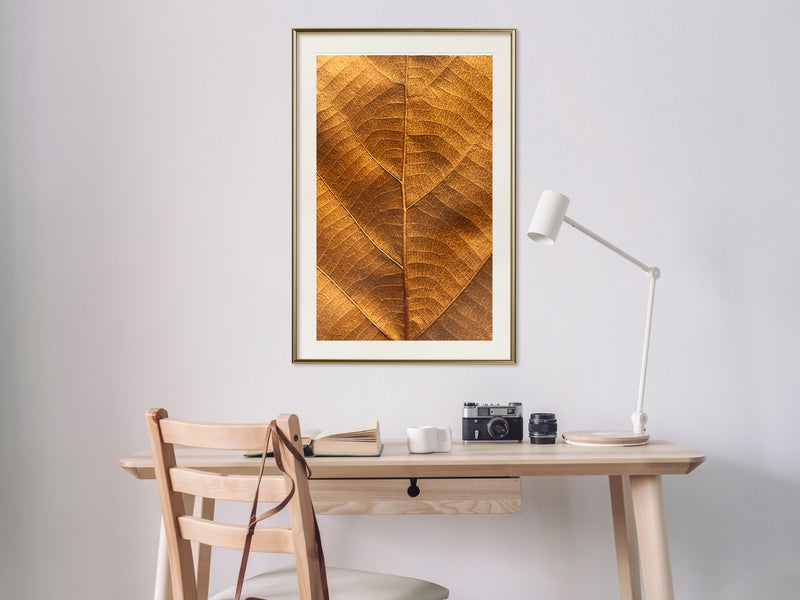 Poster - Golden Veins  - goud passepartout
