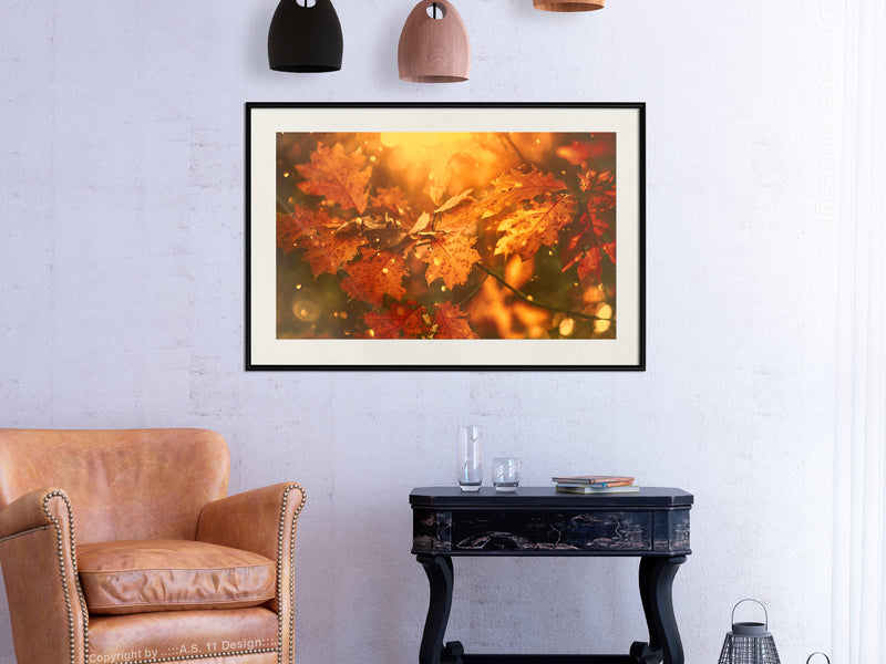 Poster - Golden Autumn  - zwart passepartout