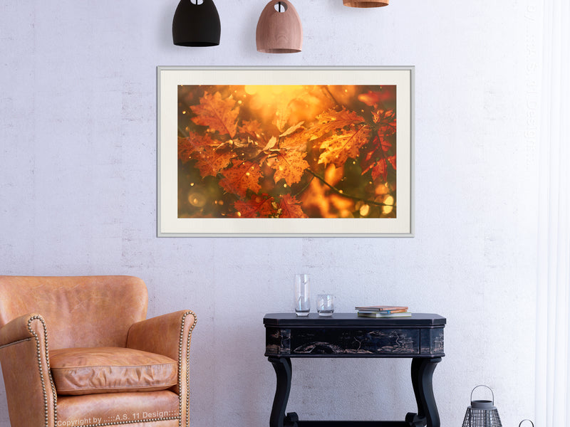 Poster - Golden Autumn  - wit passepartout