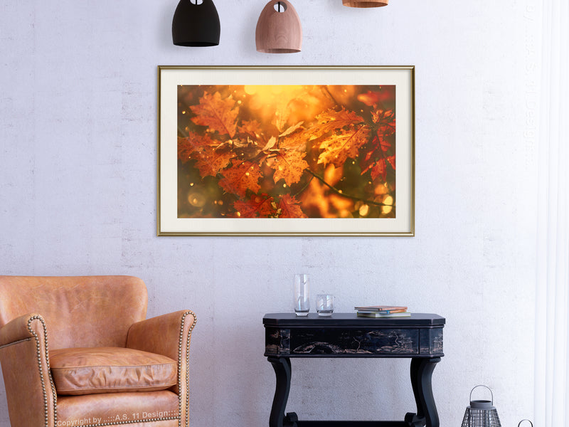 Poster - Golden Autumn  - goud passepartout