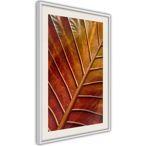 Poster - Bronze Leaf  - wit passepartout