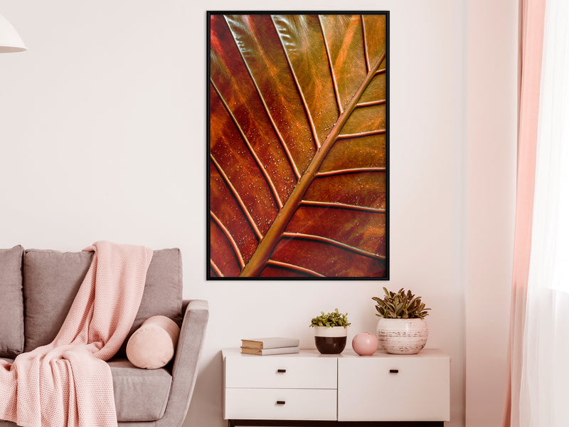Poster - Bronze Leaf  - zwart