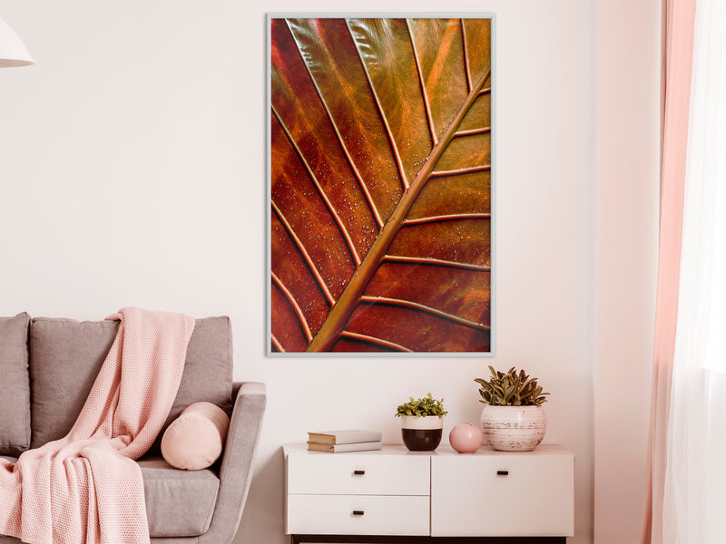 Poster - Bronze Leaf  - wit