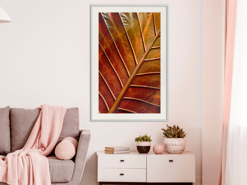Poster - Bronze Leaf  - wit passepartout